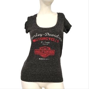 Women's Harley Davidson Gray Scoop Neck Tee size Medium